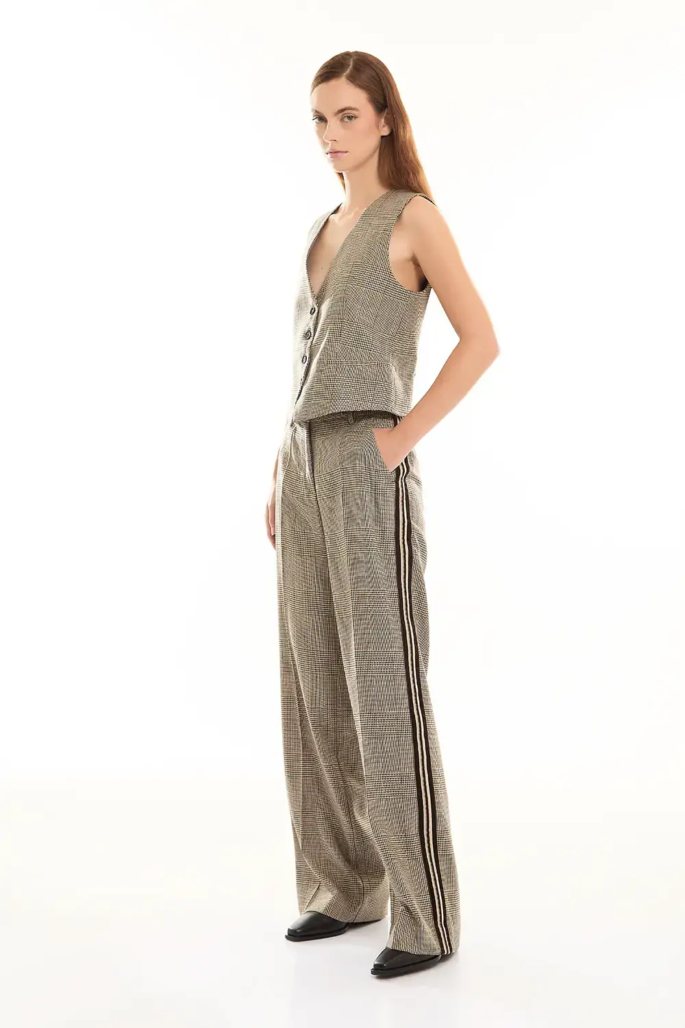 P.A.R.O.S.H. GILET PIED DE POULE In Saldo