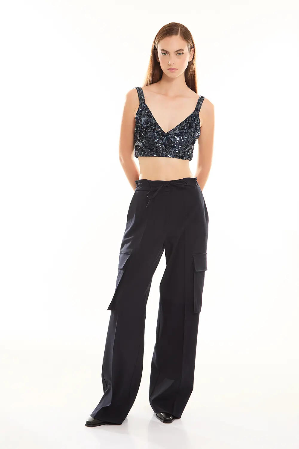 P.A.R.O.S.H. CROP TOP FULL PAILLETTES Promozione Limitata