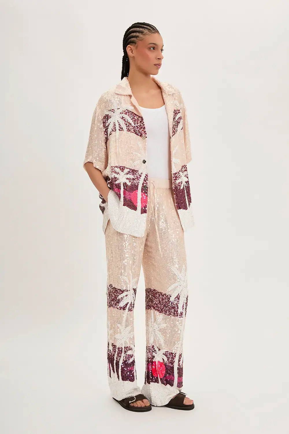 P.A.R.O.S.H. PANTALONE PAILLETTES PALME In Saldo