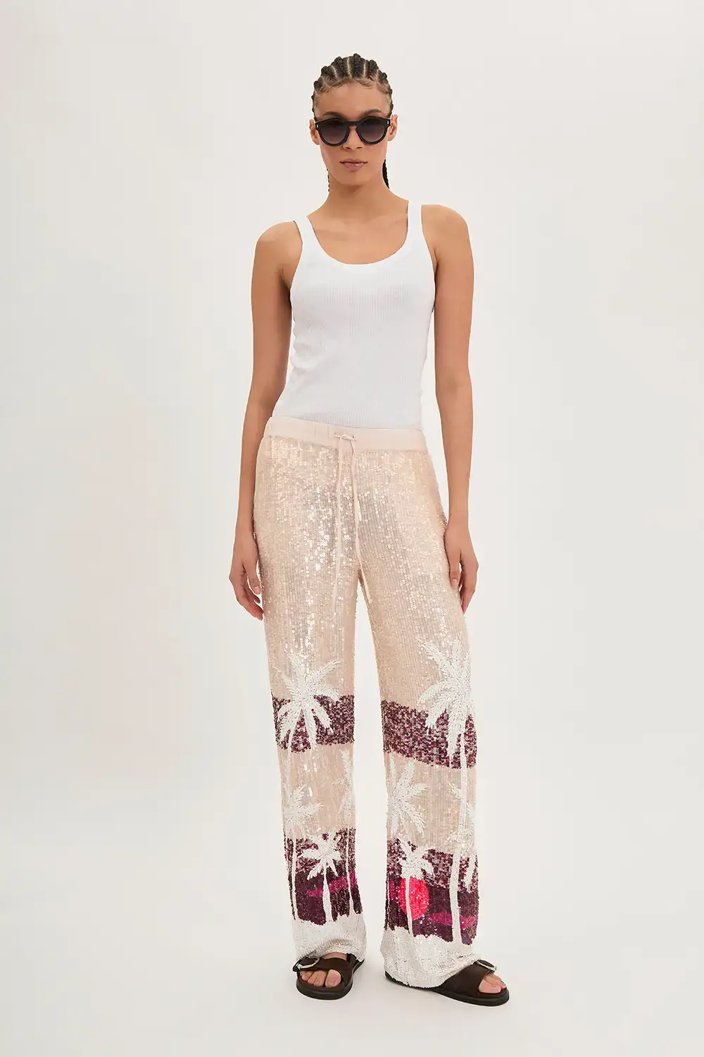 P.A.R.O.S.H. PANTALONE PAILLETTES PALME In Saldo