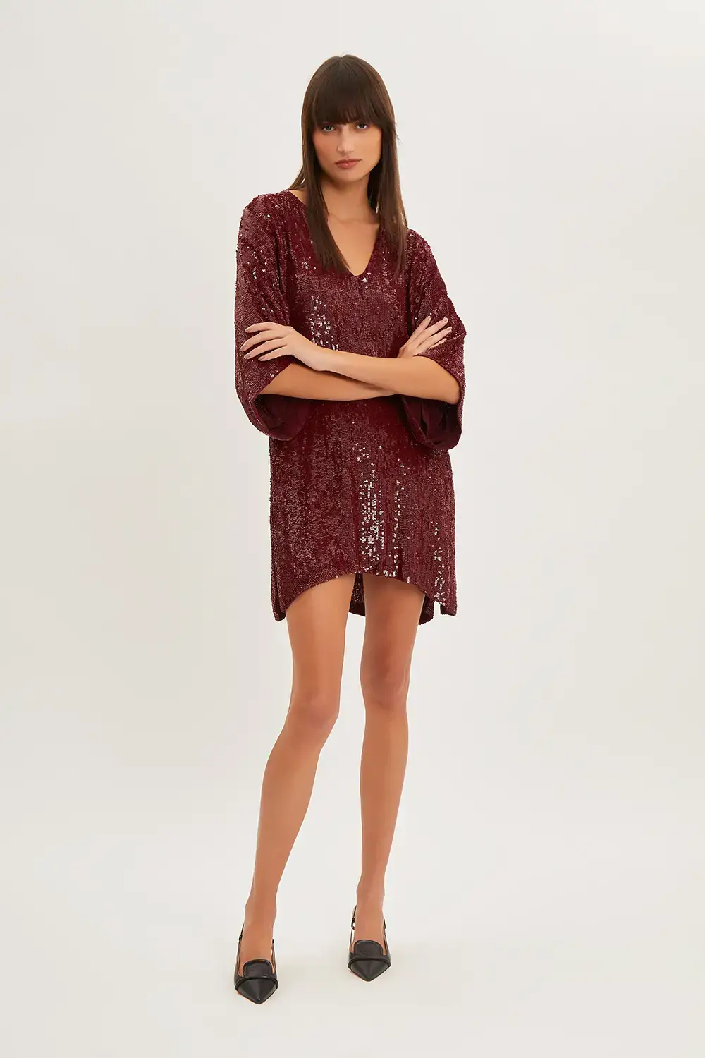 P.A.R.O.S.H. CAFTANO FULL PAILLETTES Saldi Di Fabbrica