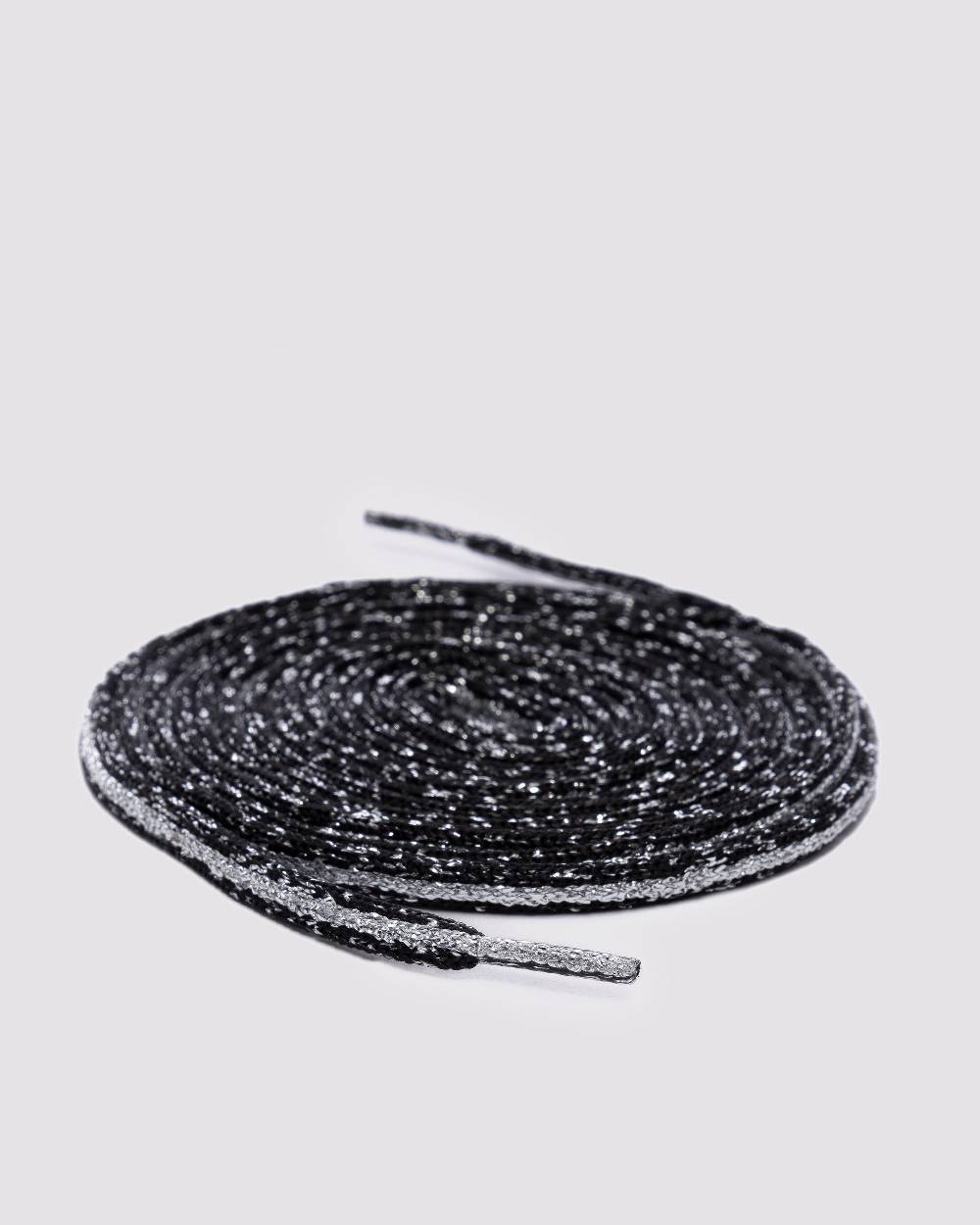 P448 Shoelaces Black Glitter/Silver Offerte