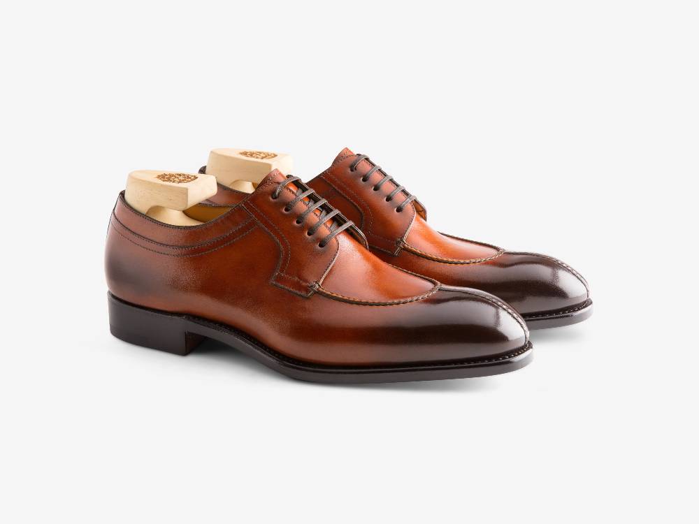 ﻿Paolo Sartori Art. 583 Derby in pelle Anticata Cognac Vendita Calda