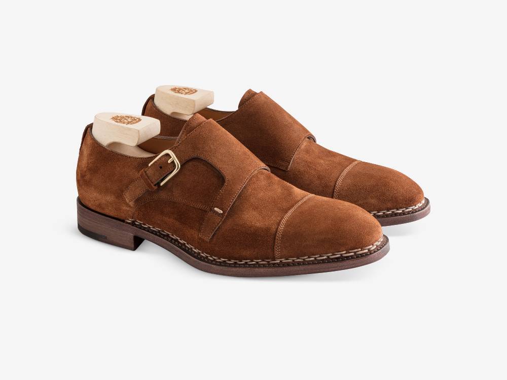 Paolo Sartori Double Monkstrap in Calf Suede Snuff Doppia Fibbia in Vitello Scamosciato Snuff Vendita Economica