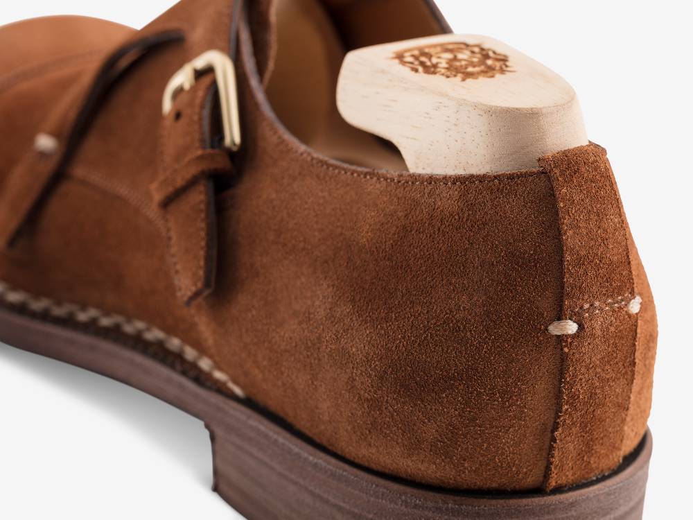 Paolo Sartori Double Monkstrap in Calf Suede Snuff Doppia Fibbia in Vitello Scamosciato Snuff Vendita Economica