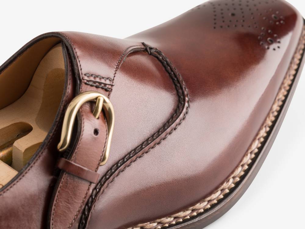 Paolo Sartori Single Monkstrap in Antiqued Positano Leather Mono Fibbia in pelle Anticata Positano Nuova