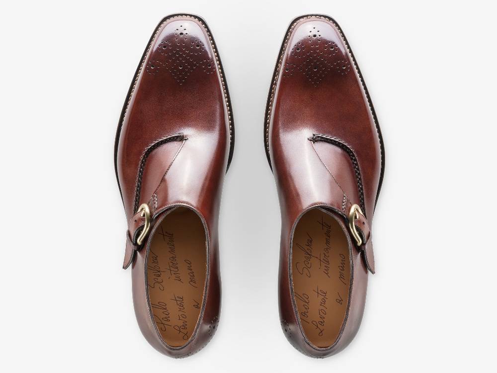 Paolo Sartori Single Monkstrap in Antiqued Positano Leather Mono Fibbia in pelle Anticata Positano Nuova