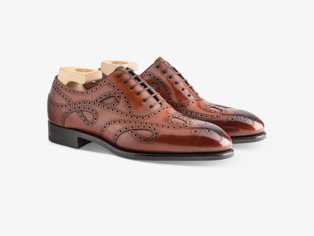 Paolo Sartori Oxford in Antiqued Cognac Leather Oxford in pelle Anticata Cognac Moda