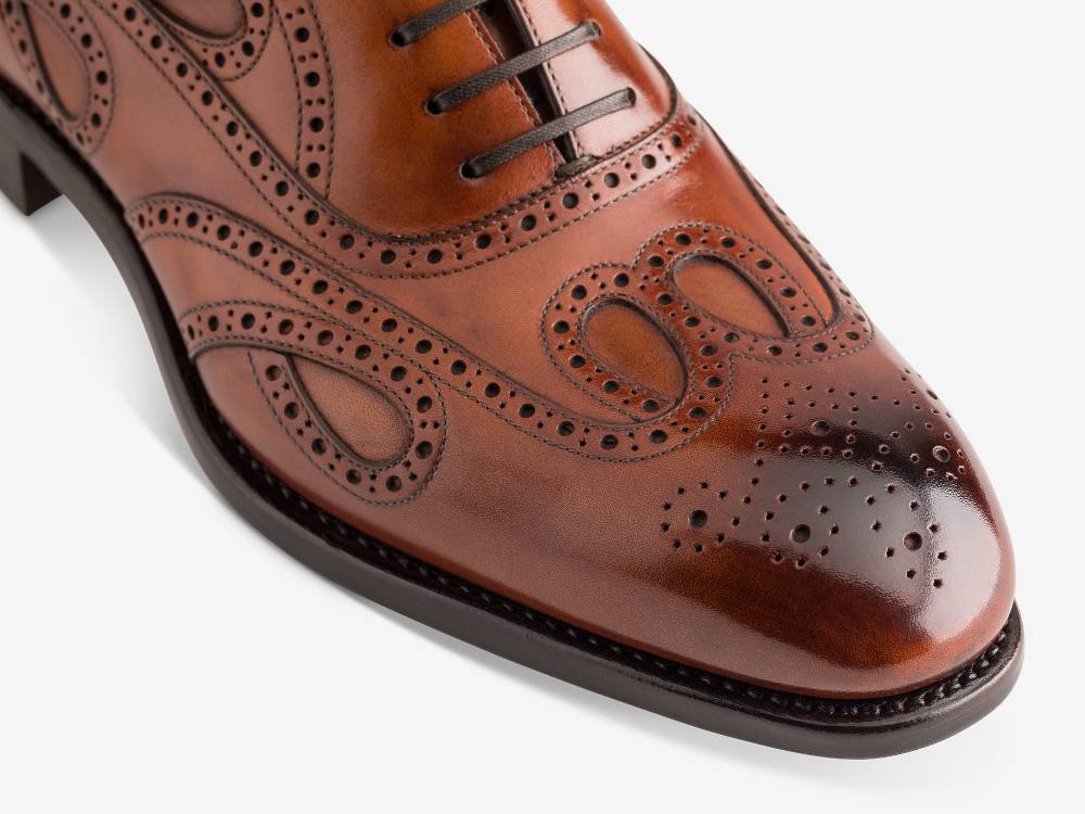 Paolo Sartori Oxford in Antiqued Cognac Leather Oxford in pelle Anticata Cognac Moda