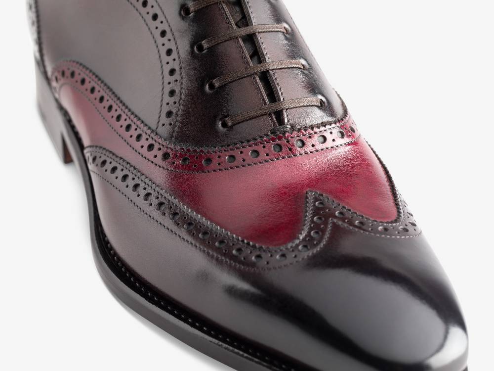 Paolo Sartori Art. 604 Oxford in Pelle Anticata Vietri Bordeaux Black Consegna Veloce