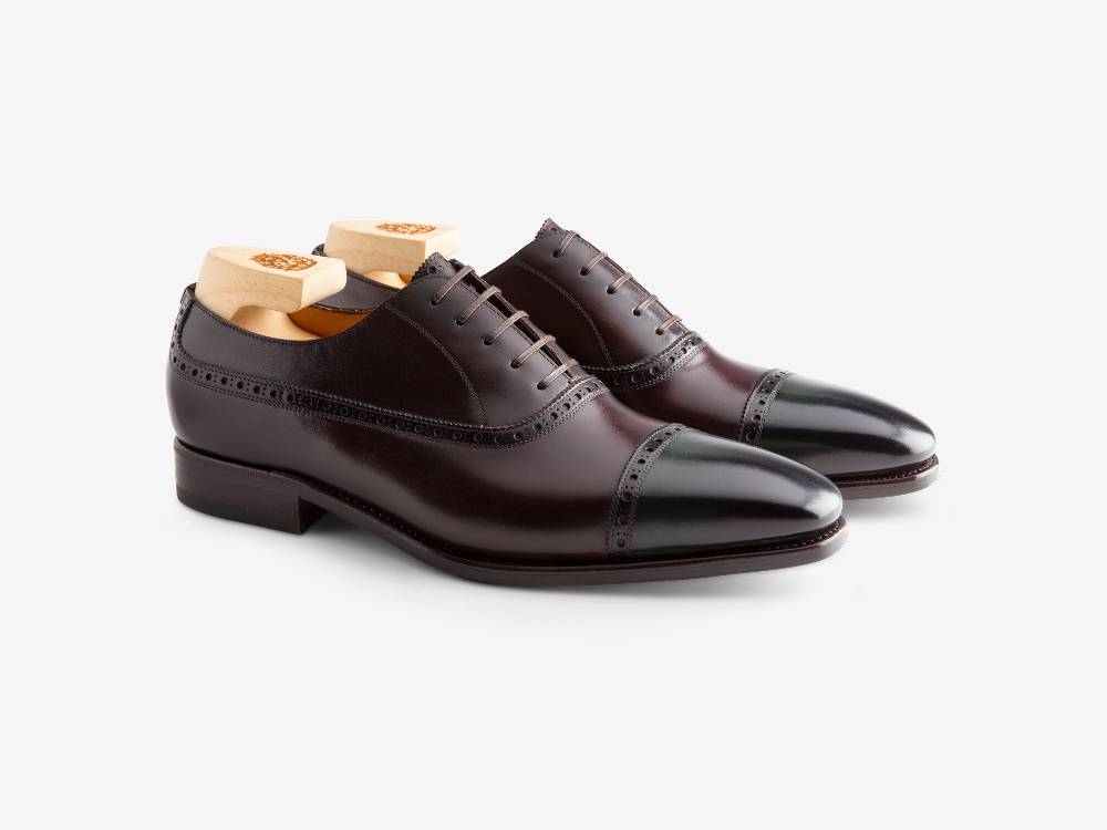 Paolo Sartori Art. 695 Oxford in pelle Anticata Vietri con punta Petrolio Promozione Limitata