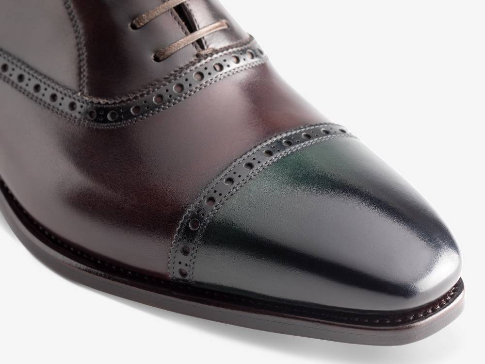 Paolo Sartori Art. 695 Oxford in pelle Anticata Vietri con punta Petrolio Promozione Limitata