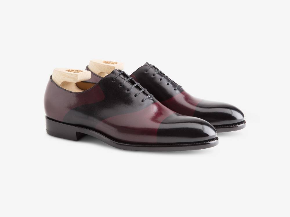 Paolo Sartori ART. 659 Oxford in pelle Dipinta a Mano Bordeaux e Nero Fino Al -60%