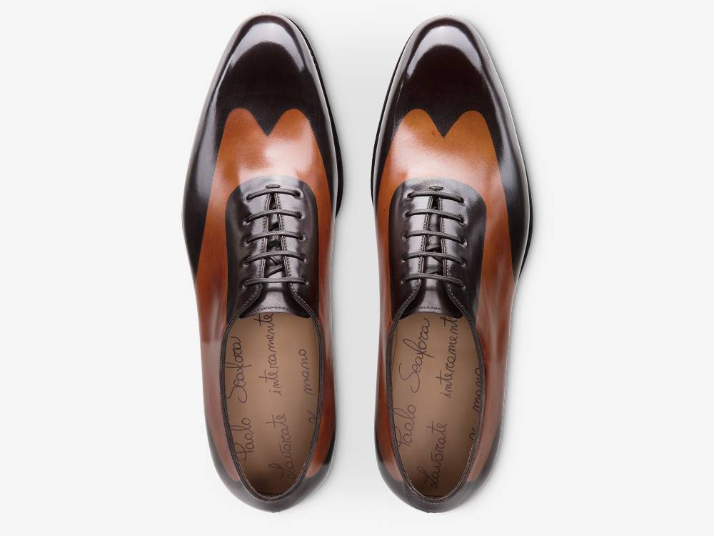 Paolo Sartori ART. 658 Oxford in pelle Dipinta a Mano Cognac e Vietri Shopping Online