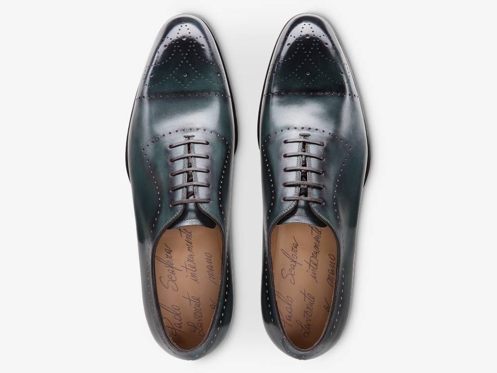 Paolo Sartori ART. 632 Oxford in pelle Anticata Turquoise Novità