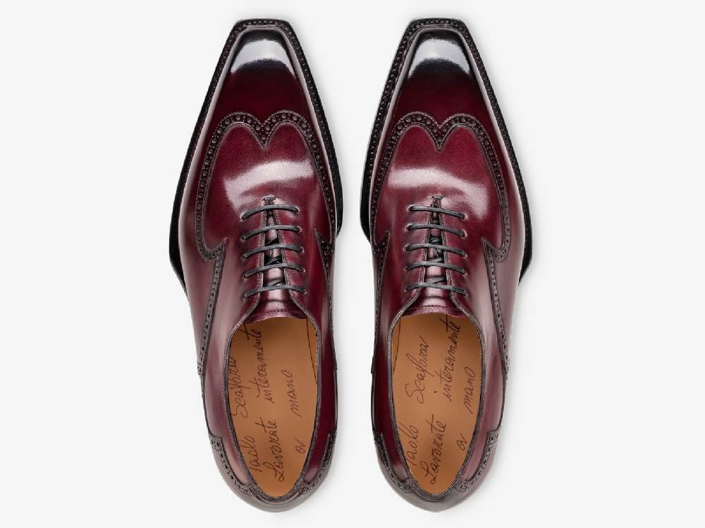 Paolo Sartori Art. 791 Oxford in Antiqued Bordeaux Leather Sconto
