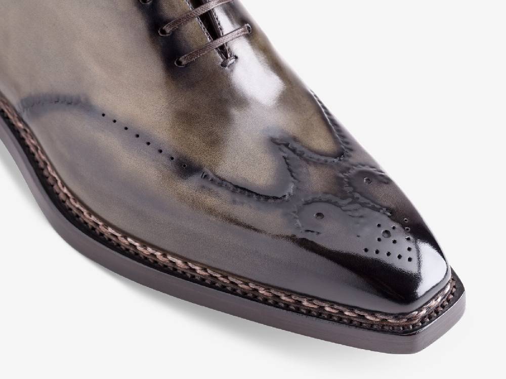 Paolo Sartori Art. 792 Oxford in Antiqued Verdegris Leather Offerta