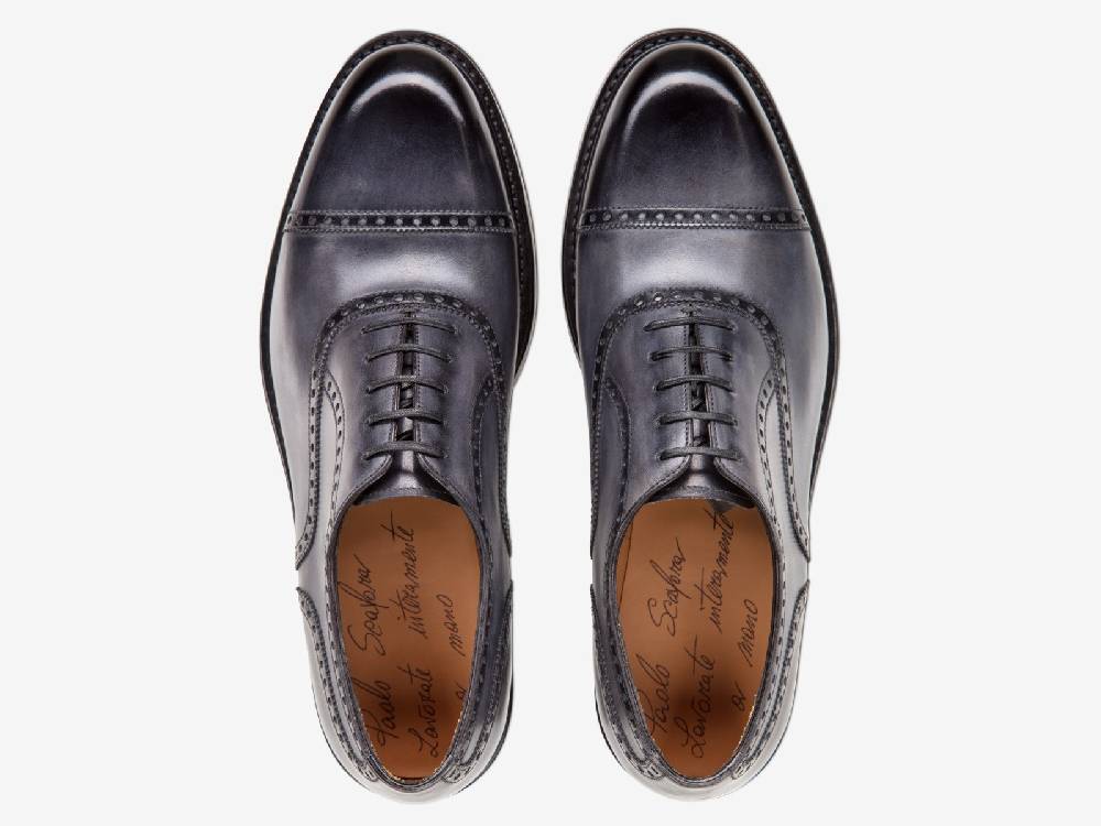 Paolo Sartori Art. 769 Oxford in Antiqued Grigio Leather Online