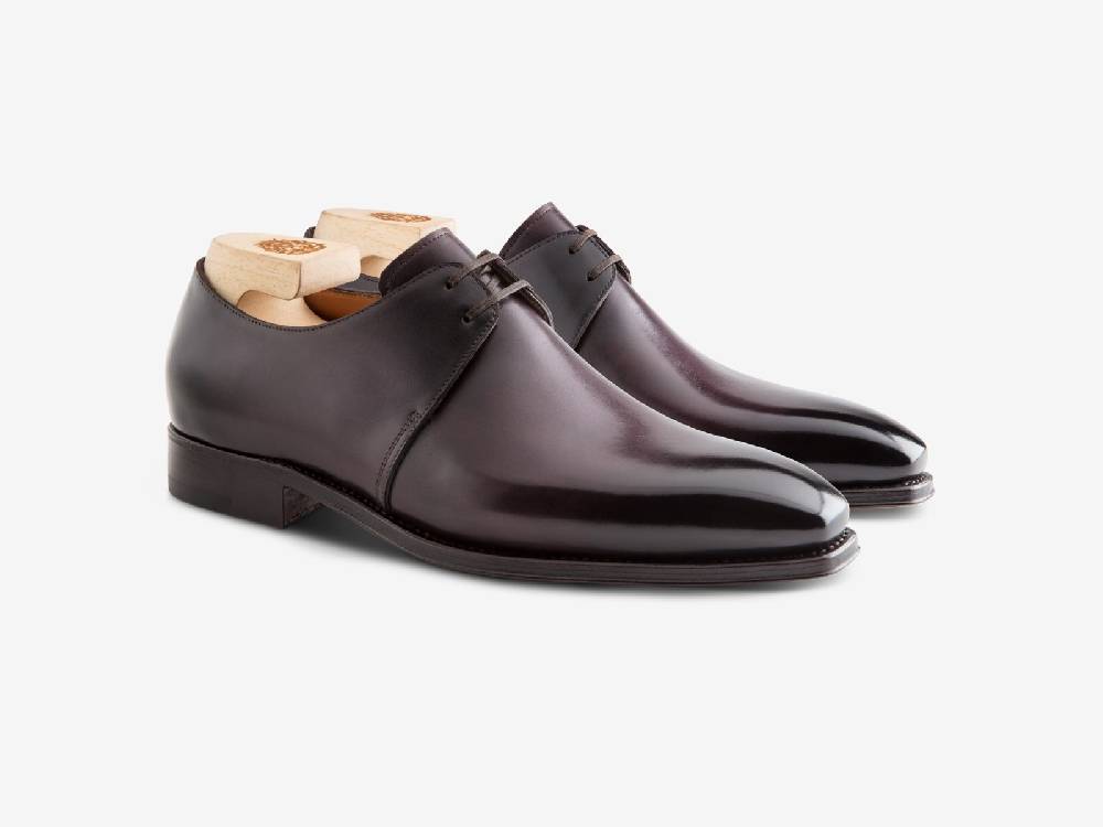 Paolo Sartori Art. 739 Derby in Antiqued Melanzana Leather Moda