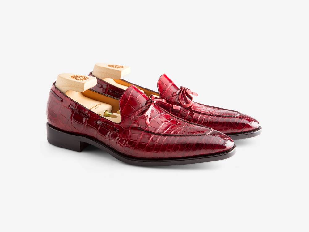 Paolo Sartori Art. 540 Mocassino in pelle Anticata Rubino In Linea