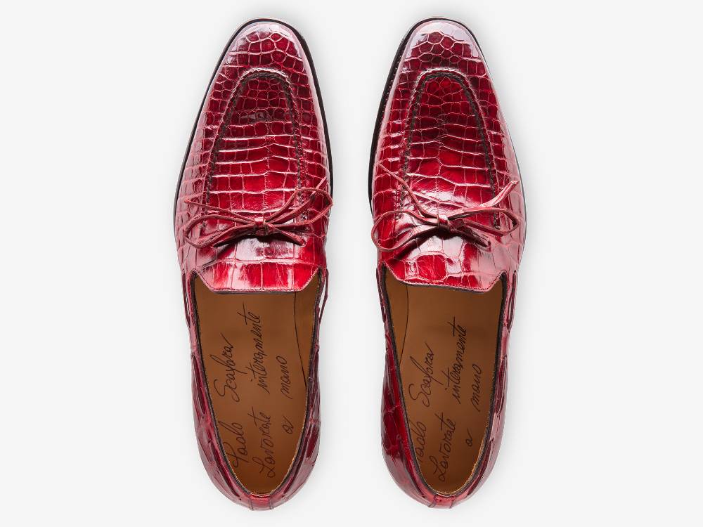 Paolo Sartori Art. 540 Mocassino in pelle Anticata Rubino In Linea