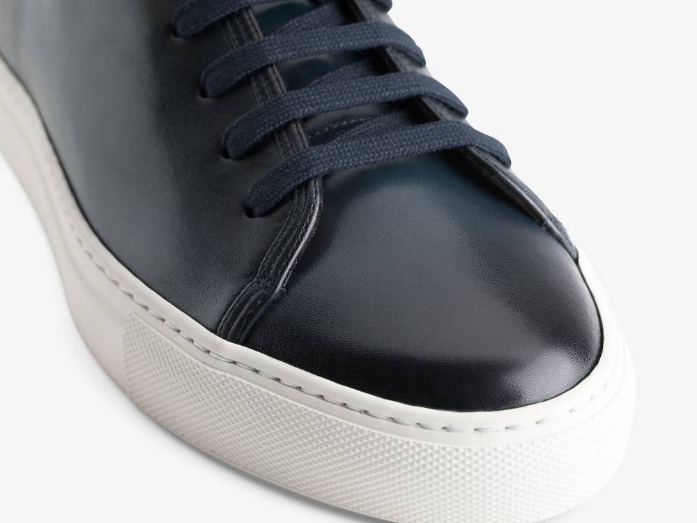 Paolo Sartori Art.Tenny1 Sneakers In Pelle Anticata Oceano Qualità