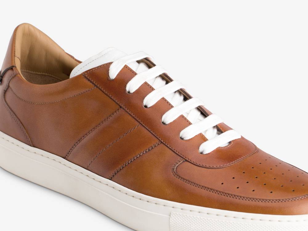 Paolo Sartori Art.Tenny2 Sneakers In Pelle Anticata Cognac Pezzi Unici