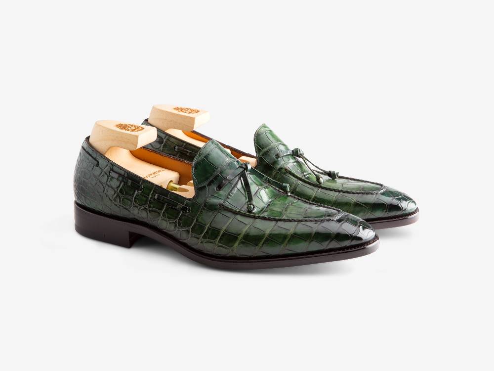Paolo Sartori Art. 541 Mocassino in pelle Anticata Verde Smeraldo Soddisfazione Garantita