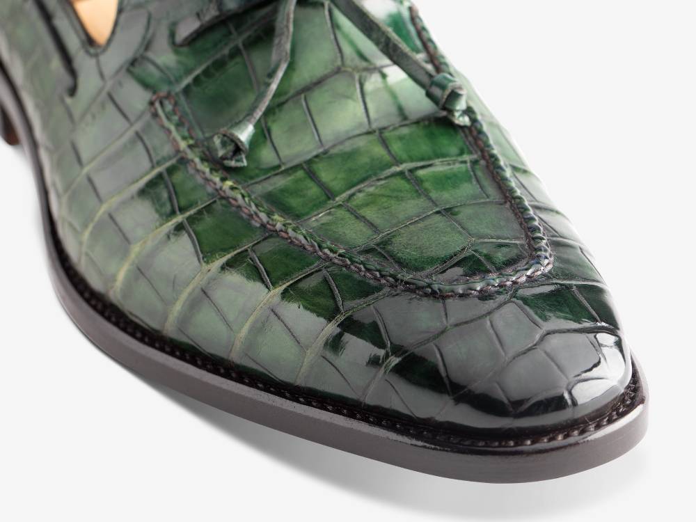 Paolo Sartori Art. 541 Mocassino in pelle Anticata Verde Smeraldo Soddisfazione Garantita