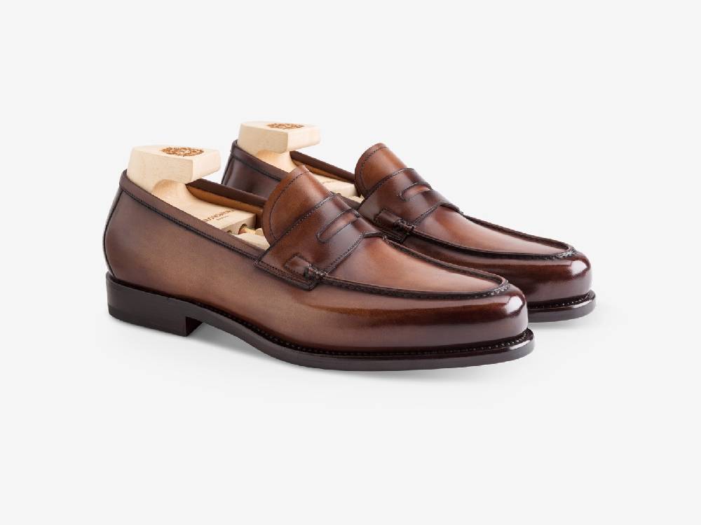 Paolo Sartori Art. 799 Loafer in Antiqued Montella Leather Shopping Online