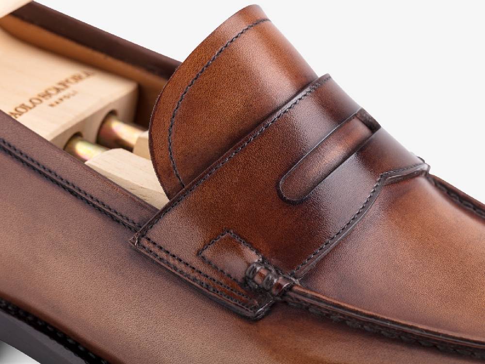 Paolo Sartori Art. 799 Loafer in Antiqued Montella Leather Shopping Online
