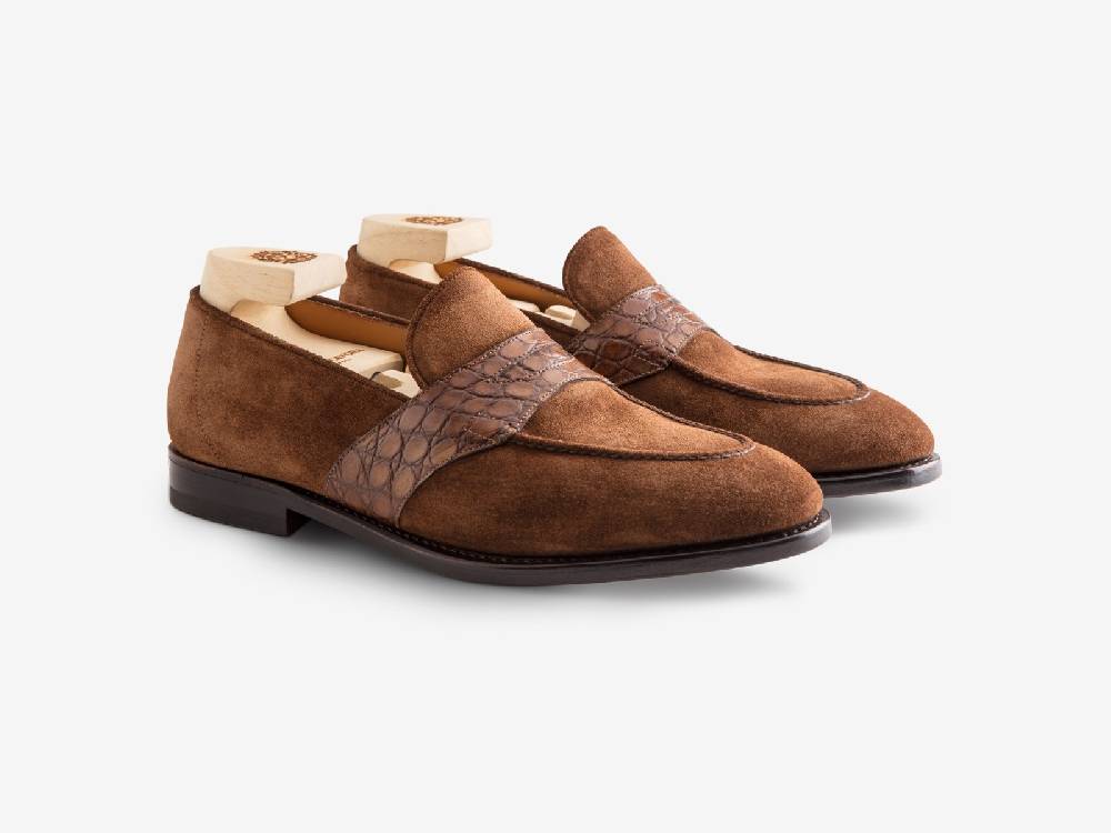 Paolo Sartori Art. 726 Loafer in Suede Snuff Prezzo Ridotto