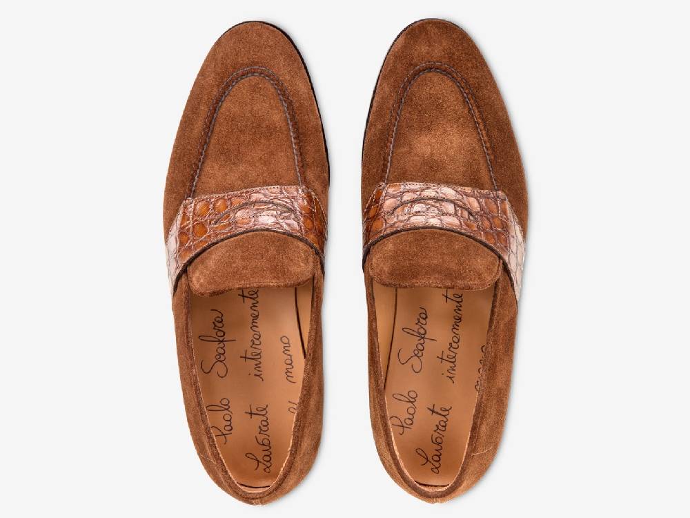 Paolo Sartori Art. 726 Loafer in Suede Snuff Prezzo Ridotto
