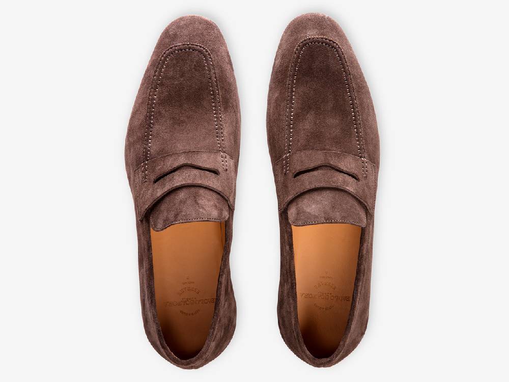 Paolo Sartori Art. 638 Mocassino in Camoscio Marrone scuro Sottocosto