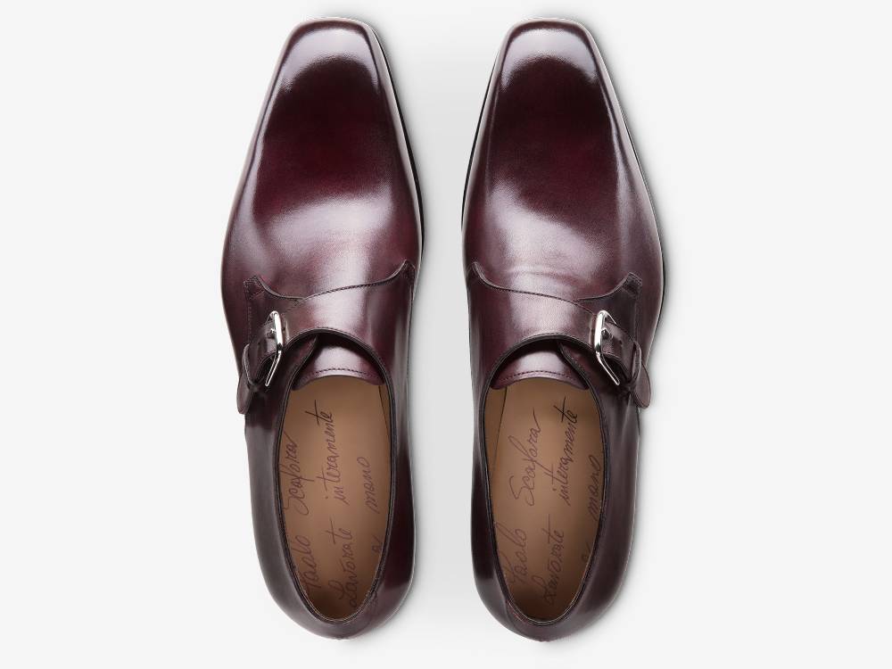 Paolo Sartori ART. 617 Mono Fibbia in pelle Anticata Bordeaux Saldi