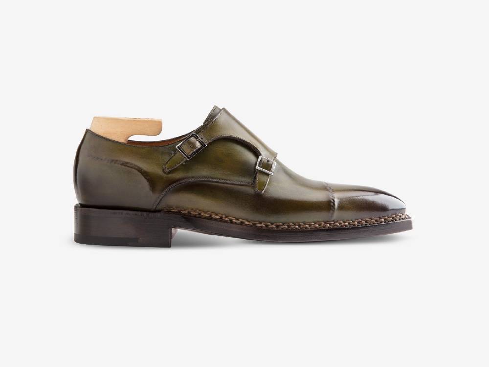 Paolo Sartori Art. 742 Monkstrap in Antiqued Bosco Leather Saldi Di Fabbrica