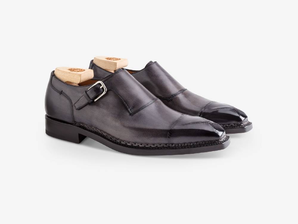 Paolo Sartori Art. 793 Monkstrap in Antiqued Grigio Leather I Più Venduti