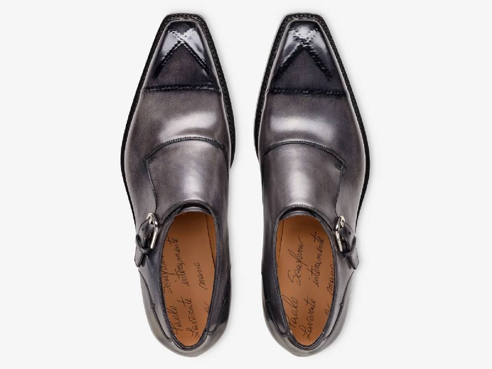 Paolo Sartori Art. 793 Monkstrap in Antiqued Grigio Leather I Più Venduti