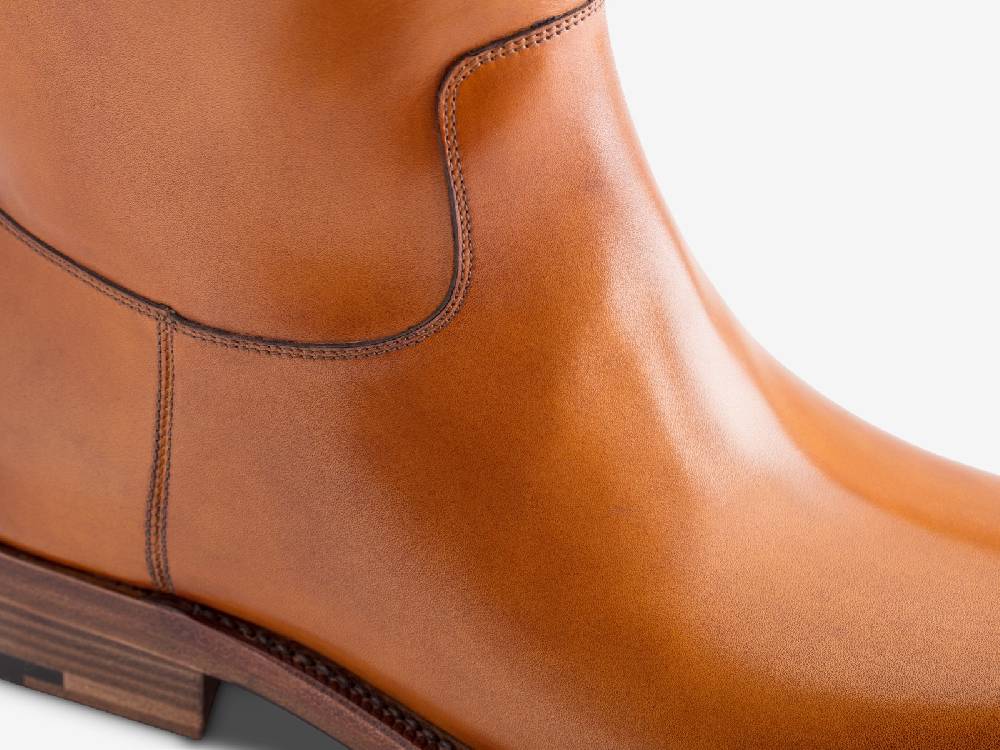 Paolo Sartori Art. 775 Boots in Antiqued Cognac Leather Nuova