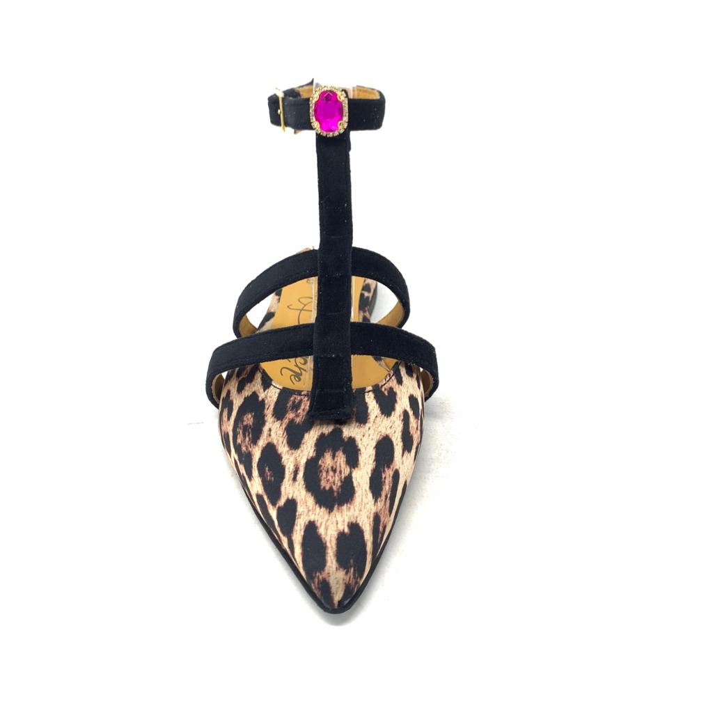 Passion Blanche Bibì raso maculato e velluto nero + pietra fucsia Vendita
