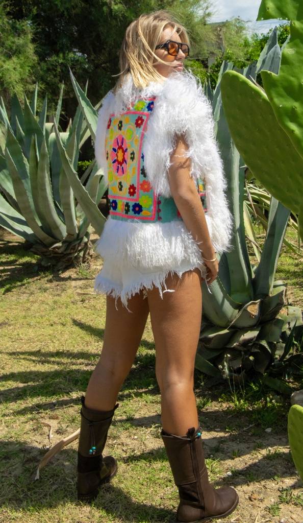 Passion Blanche GILET INDIA MONGOLIA BIANCA In Vendita