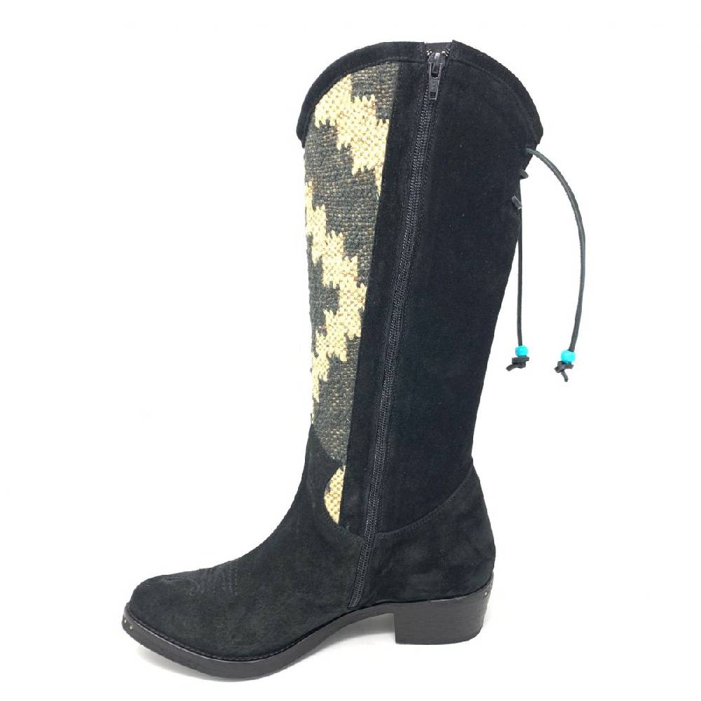Passion Blanche Texano crosta nera e kilim Suola cuoio Vendita