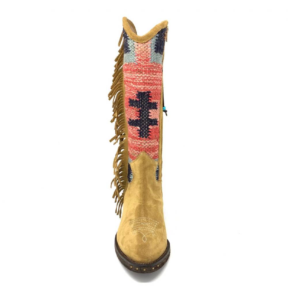 Passion Blanche Texano crosta cammello e kilim Suola cuoio Promozione
