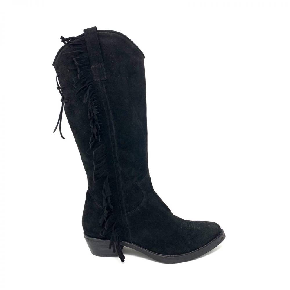 Passion Blanche Texano alto crosta nera suola in cuoio Online