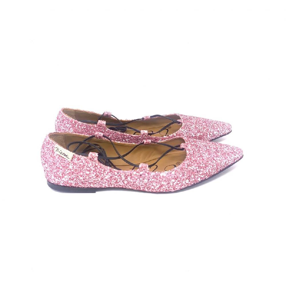 Passion Blanche Flat Shoes SILVIA BERRI “autografata” Glitter Rosa Fino Al -60%