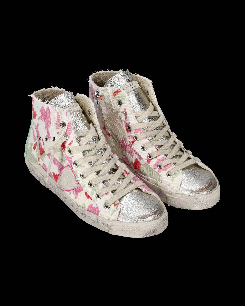 ﻿Philippe Model Sneaker alte Prsx High donna - verde e fucsia
