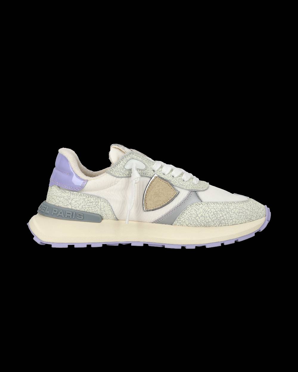 Philippe Model Sneaker sportive Antibes da donna in nylon e pelle - Bianco e viola Saldi Di Fabbrica