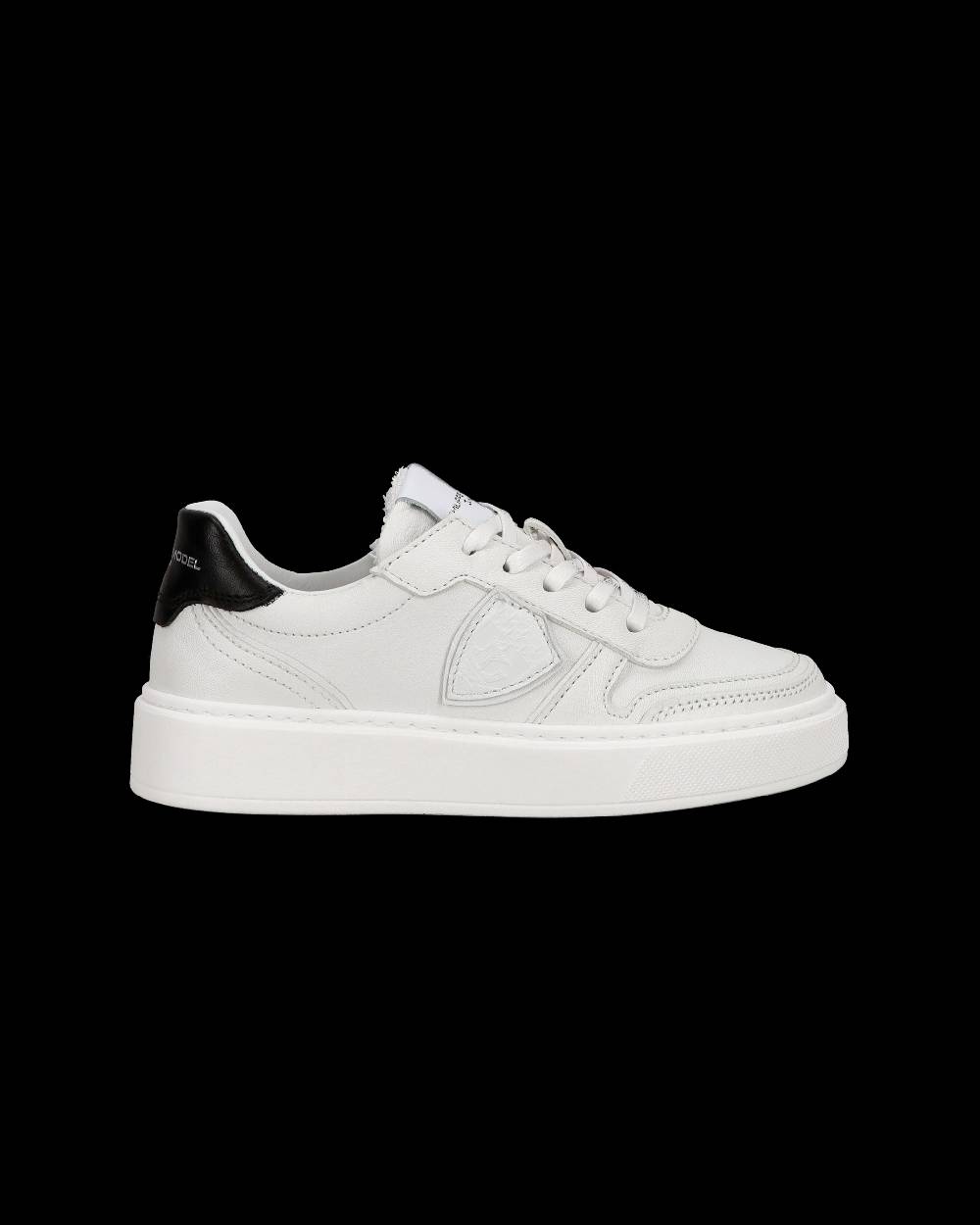 Philippe Model Sneakers basse Nice da Ragazzi in pelle, Bianco Nero Shopping Online