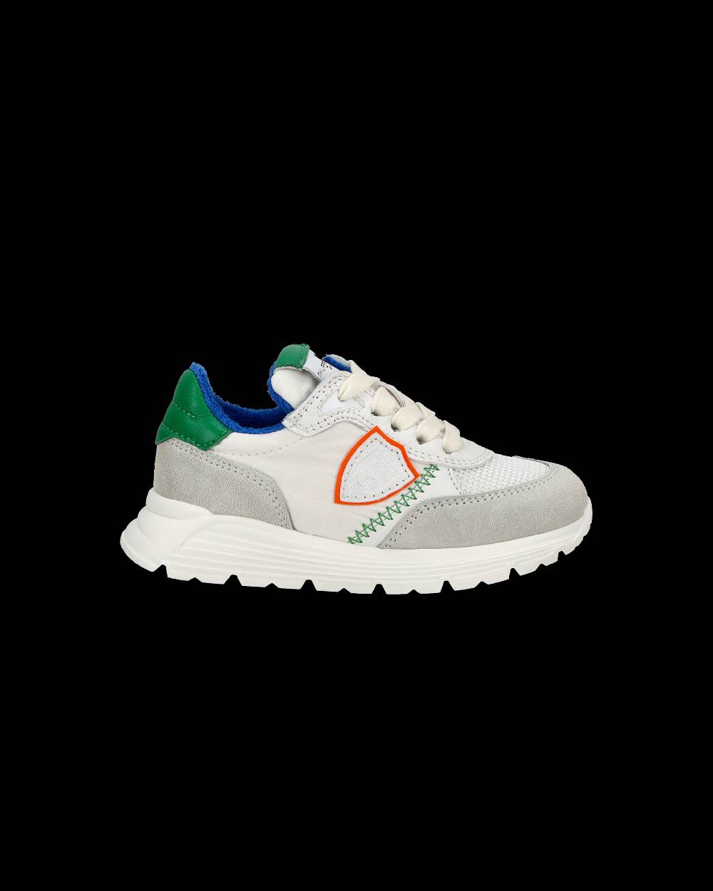 Philippe Model Sneakers basse Antibes Baby in nylon e pelle, Bianco Verde Sottocosto