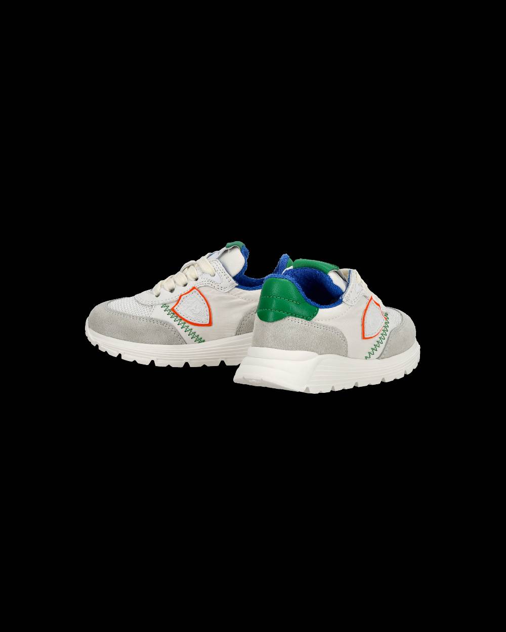 Philippe Model Sneakers basse Antibes Baby in nylon e pelle, Bianco Verde Sottocosto